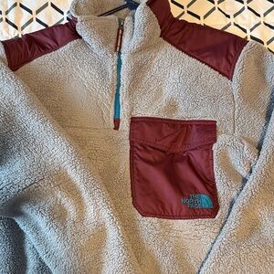 The North Face Sherpa Fleece in Grey, Burgundy and Teal